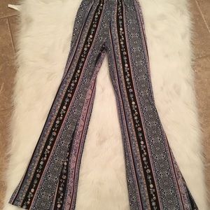 Stretch cotton fit and flare pants